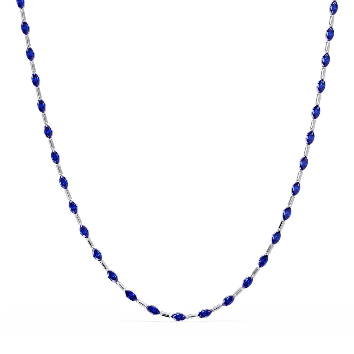 9.7 CTW Emerald-Cut Geometric Colorstone Necklace