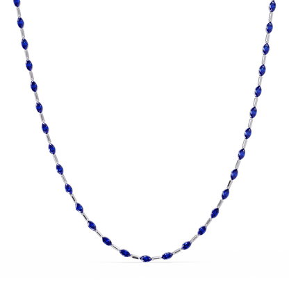 9.7 CTW Emerald-Cut Geometric Colorstone Necklace