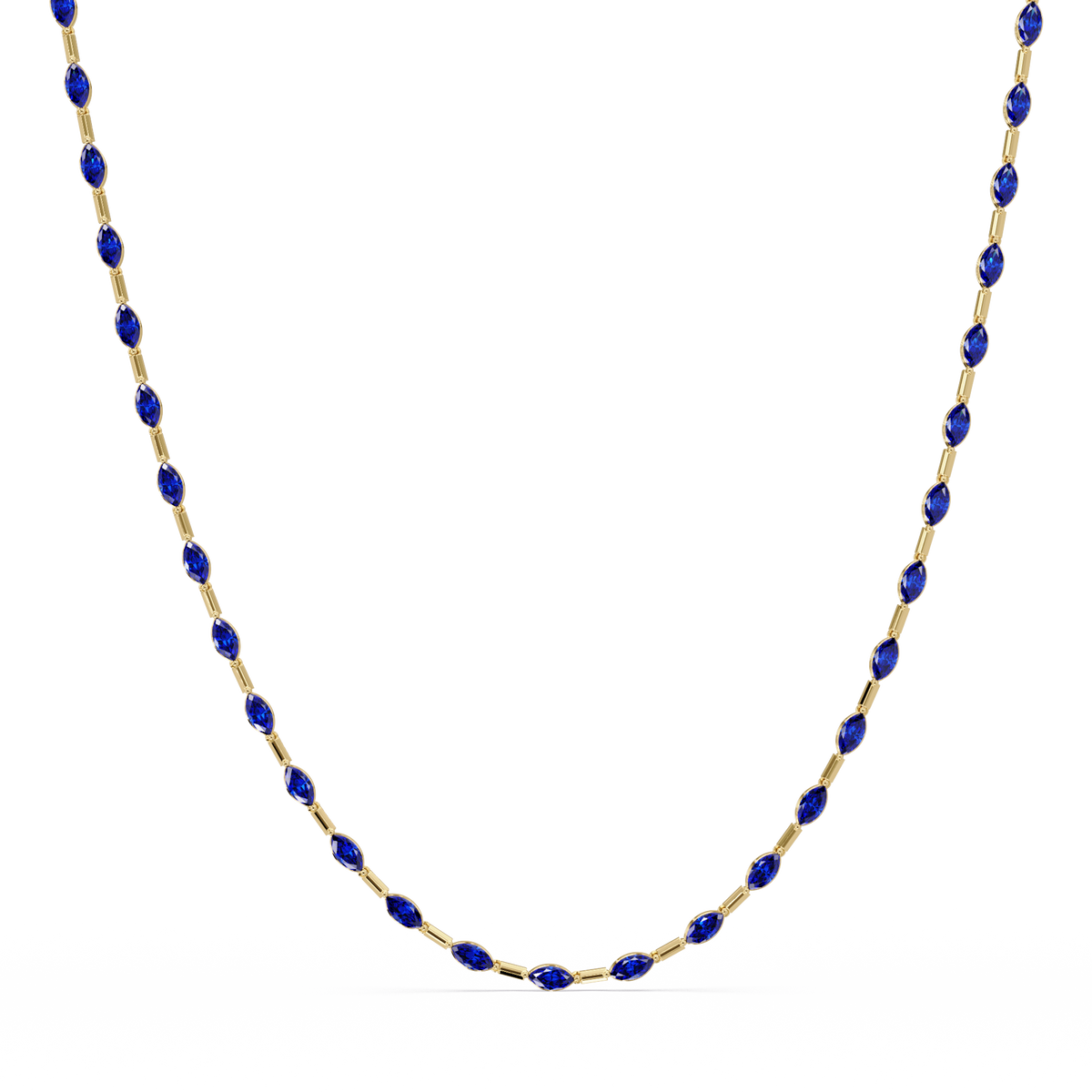 9.7 CTW Emerald-Cut Geometric Colorstone Necklace