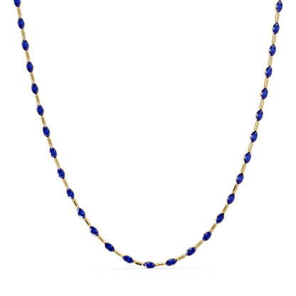 9.7 CTW Emerald-Cut Geometric Colorstone Necklace