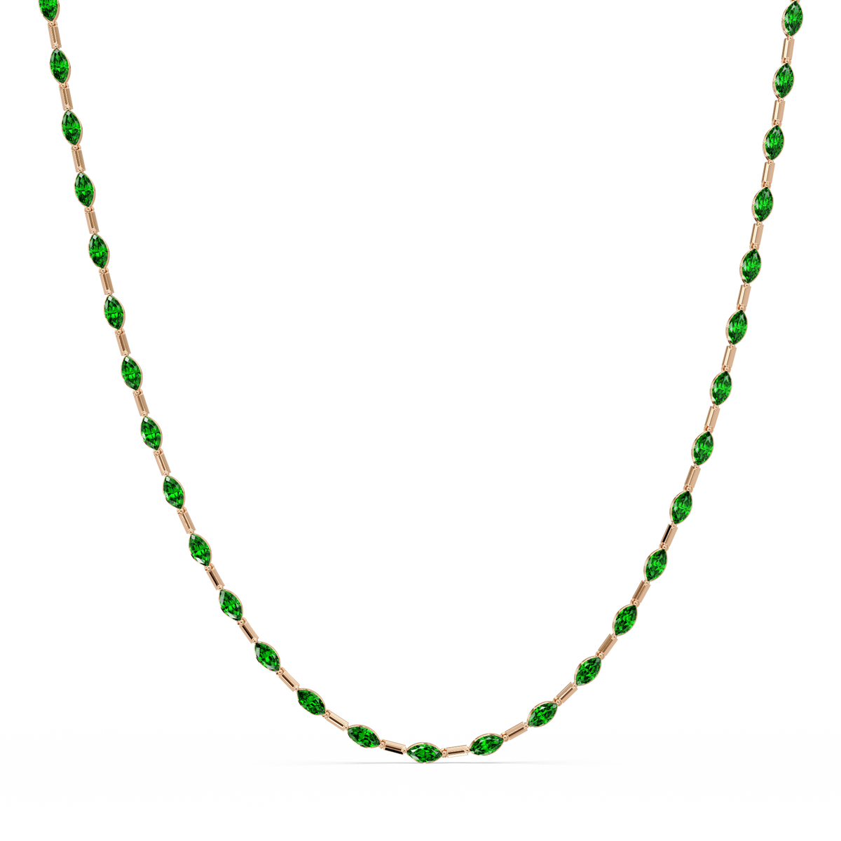 9.7 CTW Emerald-Cut Geometric Colorstone Necklace