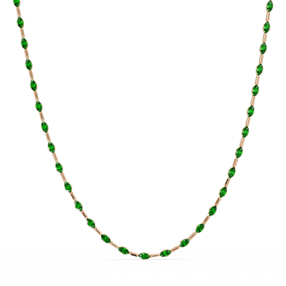 9.7 CTW Emerald-Cut Geometric Colorstone Necklace