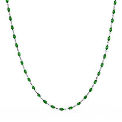 9.7 CTW Emerald-Cut Geometric Colorstone Necklace