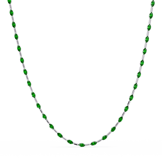 9.7 CTW Emerald-Cut Geometric Colorstone Necklace