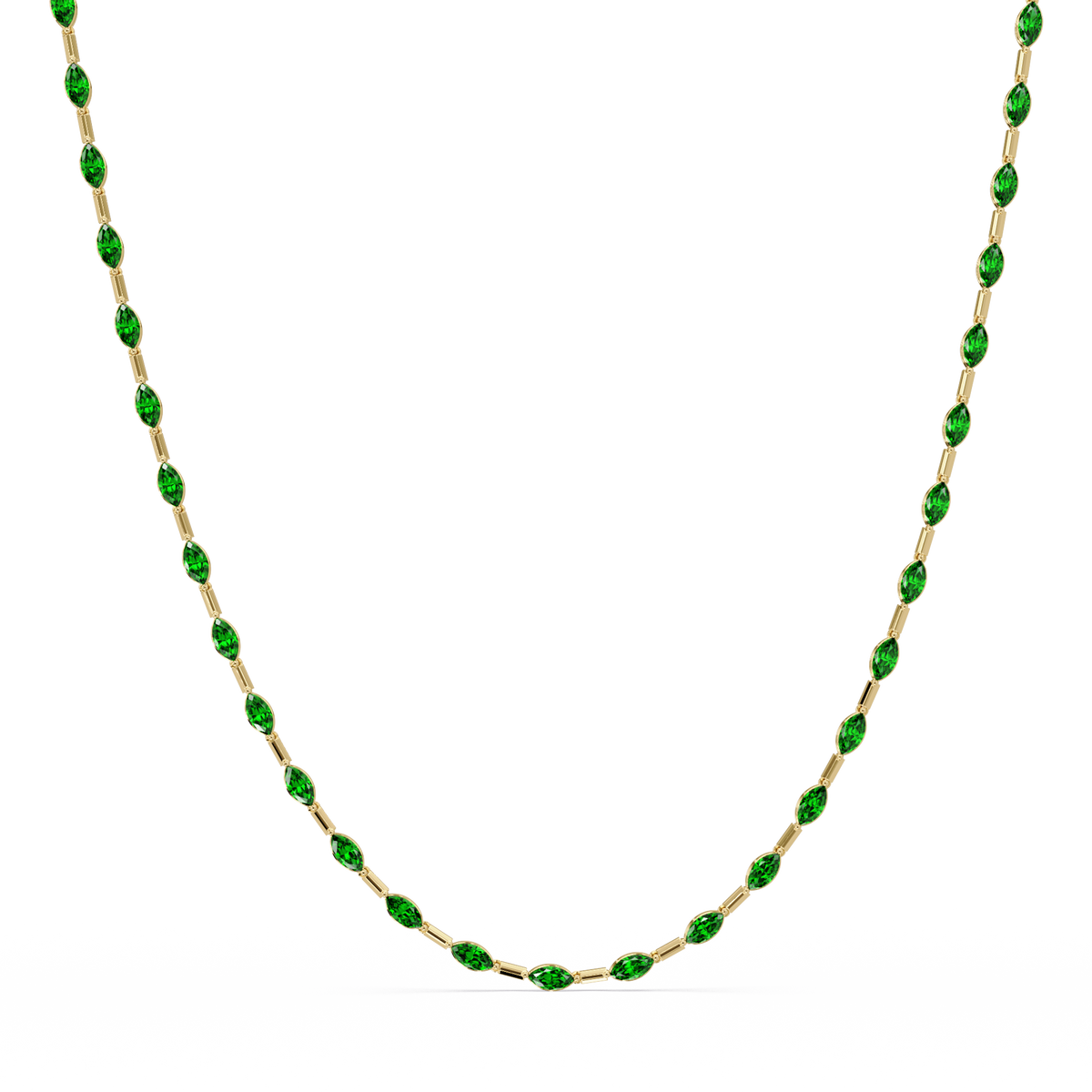 9.7 CTW Emerald-Cut Geometric Colorstone Necklace
