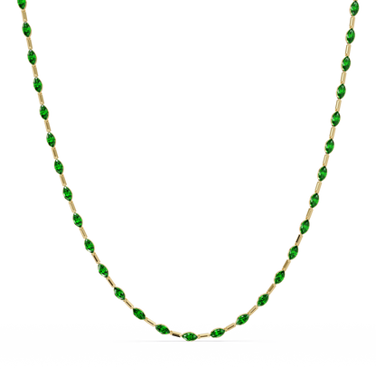 9.7 CTW Emerald-Cut Geometric Colorstone Necklace