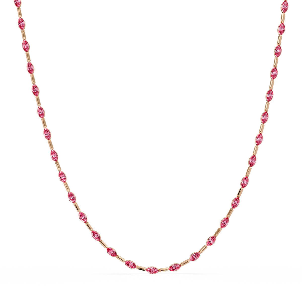 9.7 CTW Emerald-Cut Geometric Colorstone Necklace