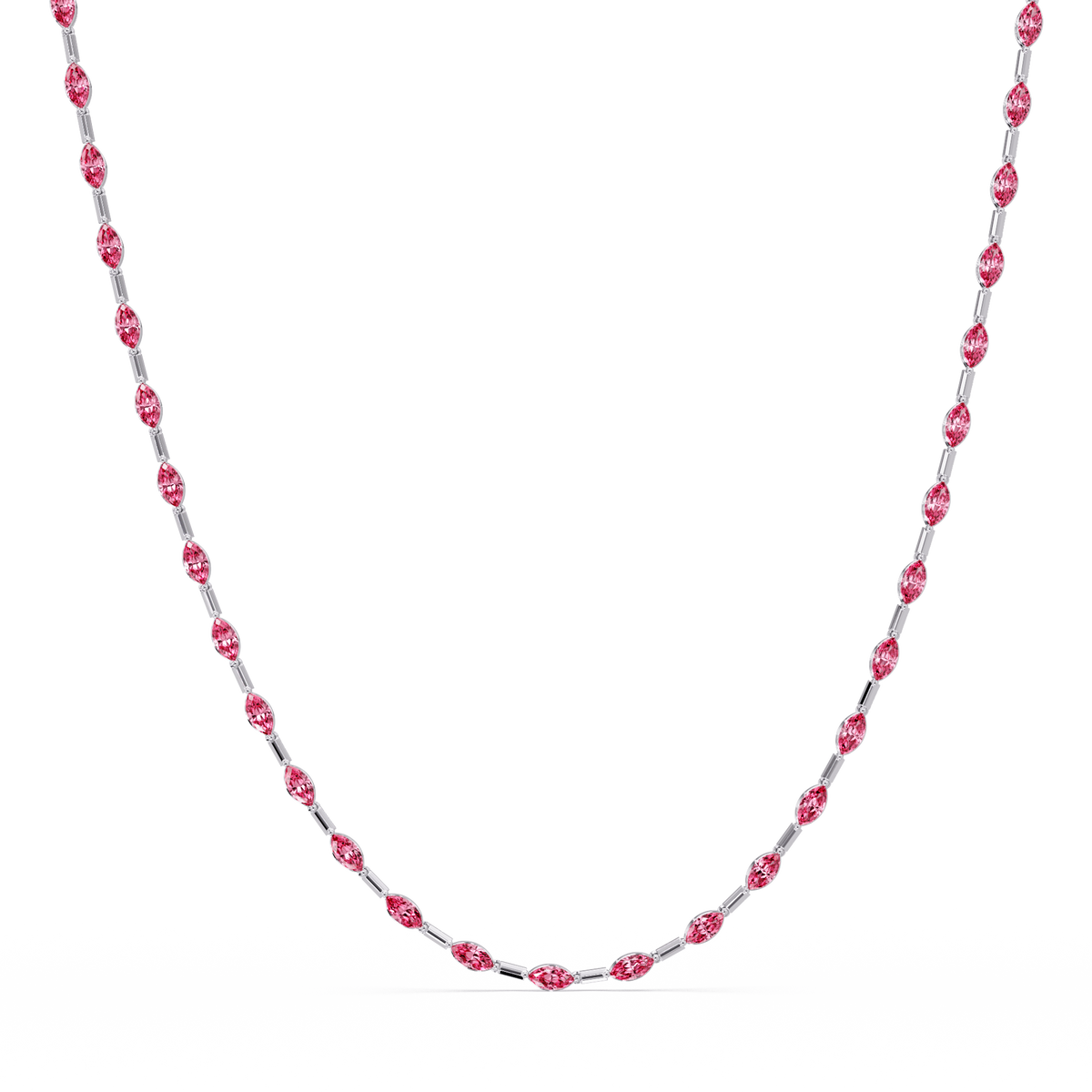 9.7 CTW Emerald-Cut Geometric Colorstone Necklace