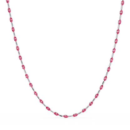 9.7 CTW Emerald-Cut Geometric Colorstone Necklace