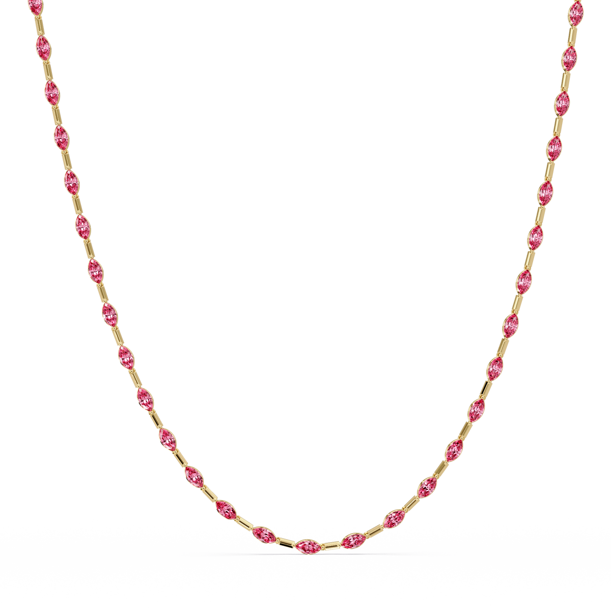 9.7 CTW Emerald-Cut Geometric Colorstone Necklace