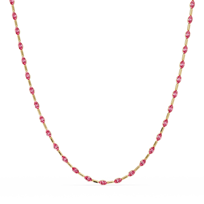 9.7 CTW Emerald-Cut Geometric Colorstone Necklace