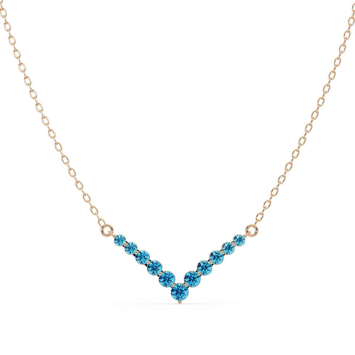 8.0 CTW Graduated Round Colorstone Statement Necklace