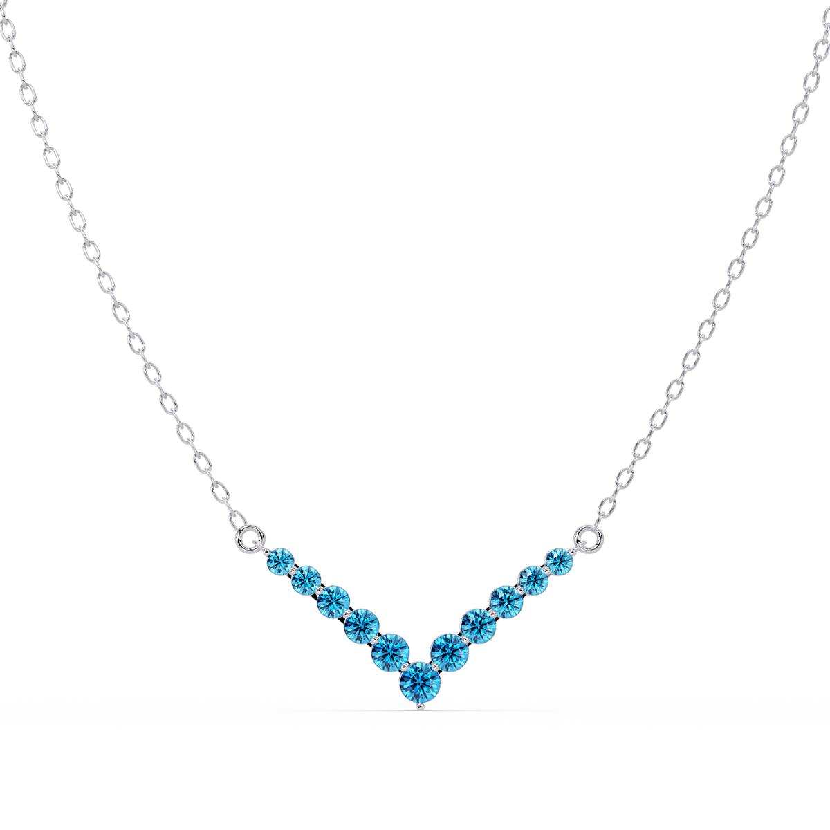 8.0 CTW Graduated Round Colorstone Statement Necklace