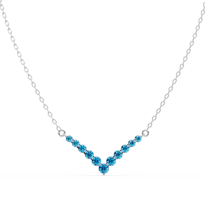 8.0 CTW Graduated Round Colorstone Statement Necklace