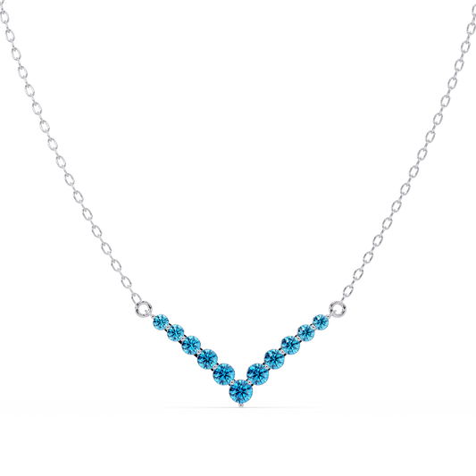 8.0 CTW Graduated Round Colorstone Statement Necklace