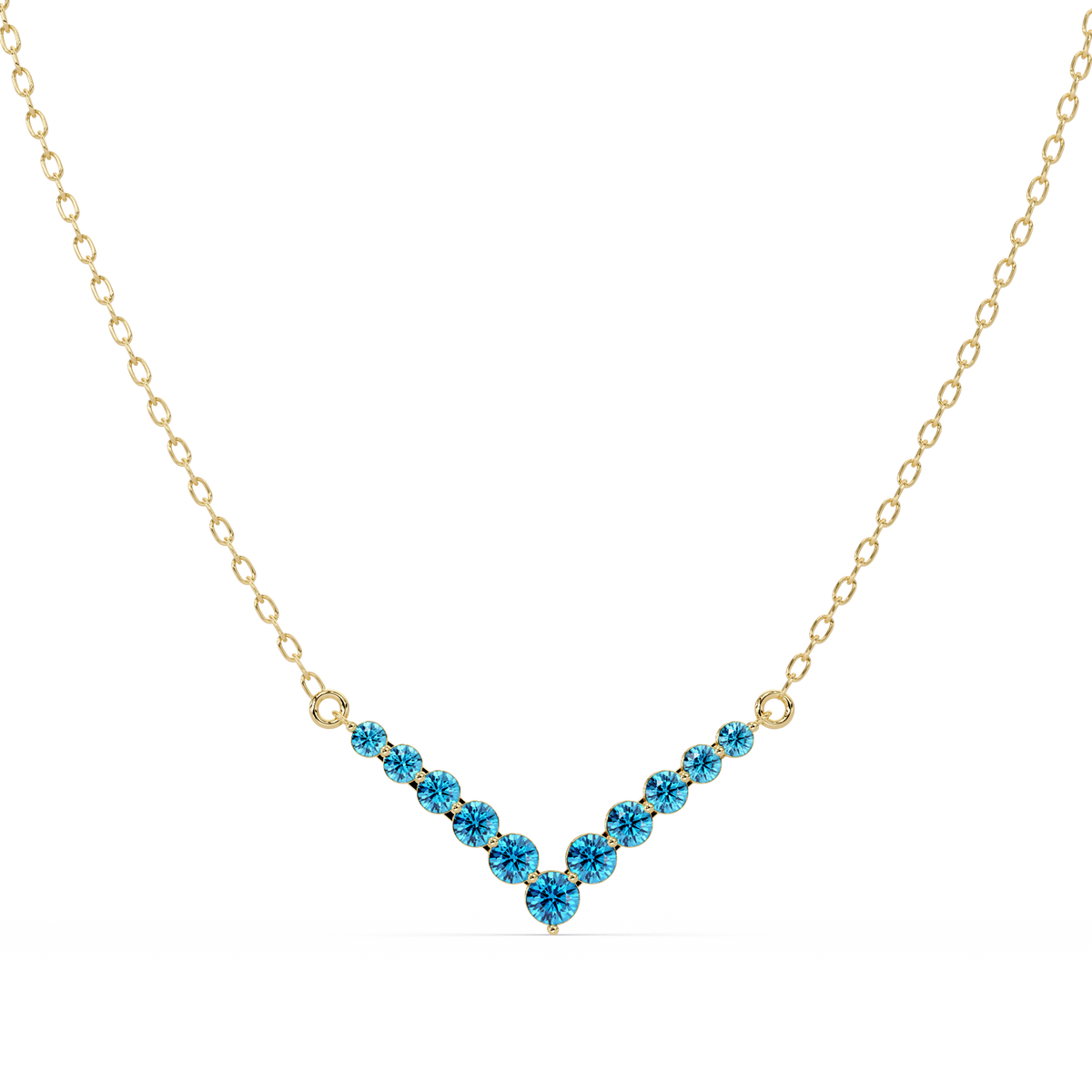 8.0 CTW Graduated Round Colorstone Statement Necklace