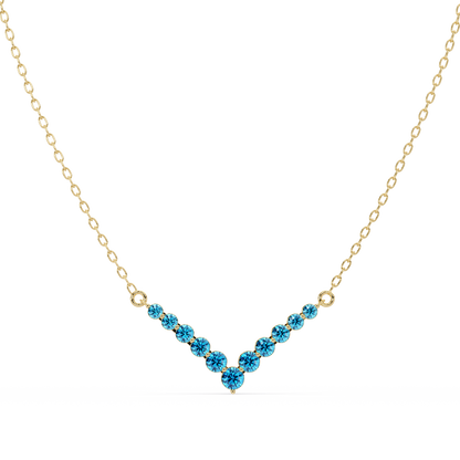 8.0 CTW Graduated Round Colorstone Statement Necklace