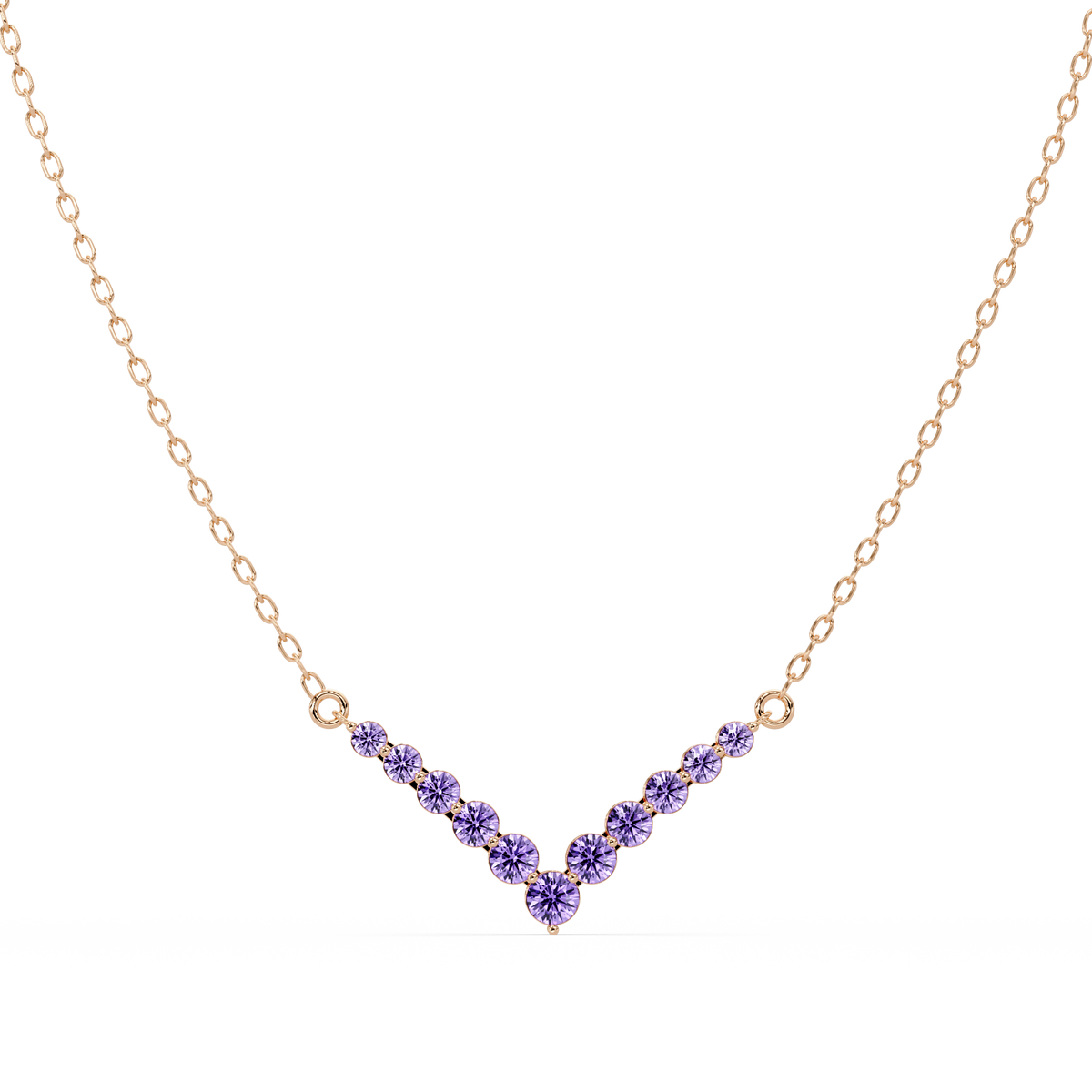 8.0 CTW Graduated Round Colorstone Statement Necklace