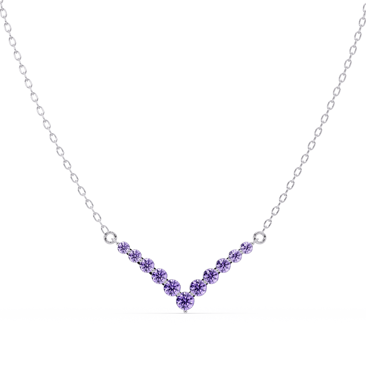 8.0 CTW Graduated Round Colorstone Statement Necklace