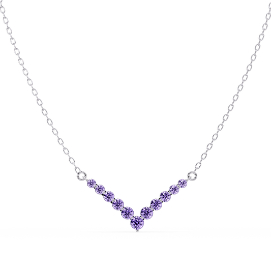 8.0 CTW Graduated Round Colorstone Statement Necklace