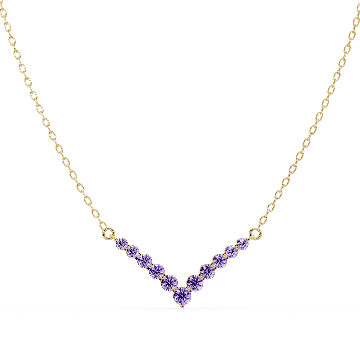 8.0 CTW Graduated Round Colorstone Statement Necklace