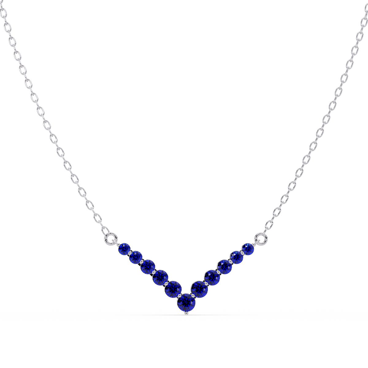 8.0 CTW Graduated Round Colorstone Statement Necklace