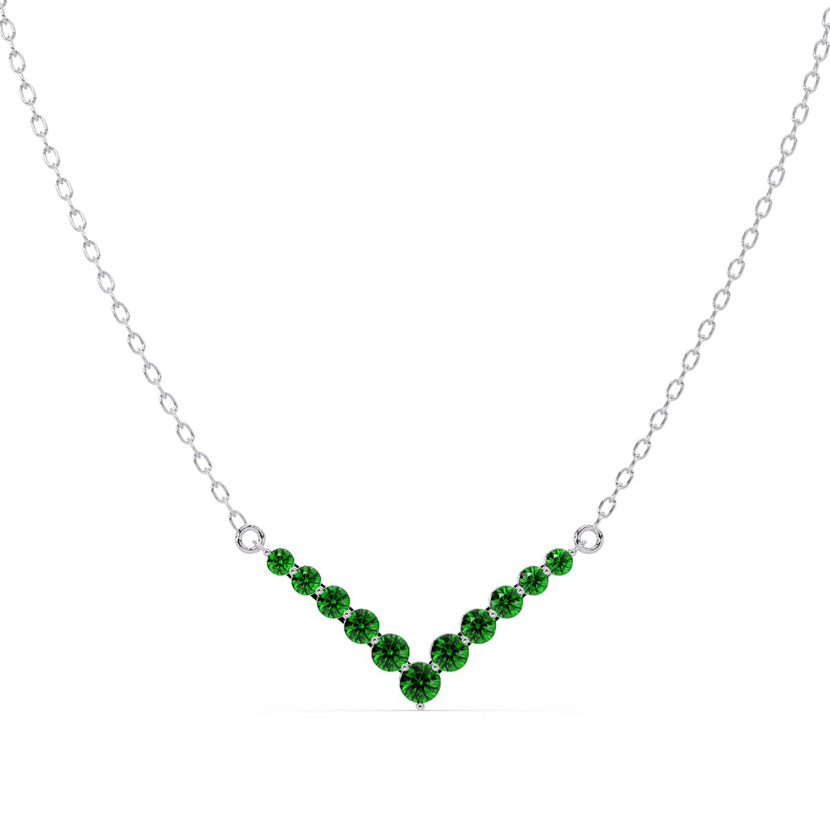 8.0 CTW Graduated Round Colorstone Statement Necklace