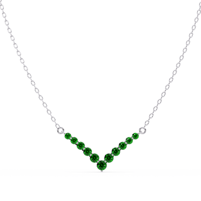 8.0 CTW Graduated Round Colorstone Statement Necklace