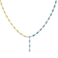 22.3 CTW Pear & Emerald Colorstone Tennis Necklace
