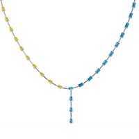 22.3 CTW Pear & Emerald Colorstone Tennis Necklace
