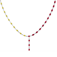 22.3 CTW Pear & Emerald Colorstone Tennis Necklace