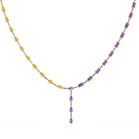 22.3 CTW Pear & Emerald Colorstone Tennis Necklace