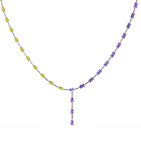 22.3 CTW Pear & Emerald Colorstone Tennis Necklace