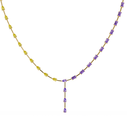 22.3 CTW Pear & Emerald Colorstone Tennis Necklace