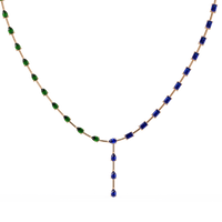 22.3 CTW Pear & Emerald Colorstone Tennis Necklace
