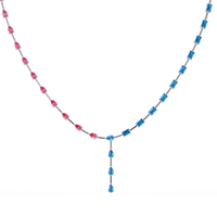 22.3 CTW Pear & Emerald Colorstone Tennis Necklace