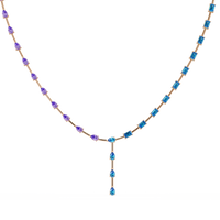 22.3 CTW Pear & Emerald Colorstone Tennis Necklace