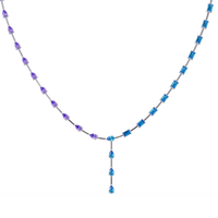 22.3 CTW Pear & Emerald Colorstone Tennis Necklace