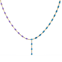 22.3 CTW Pear & Emerald Colorstone Tennis Necklace