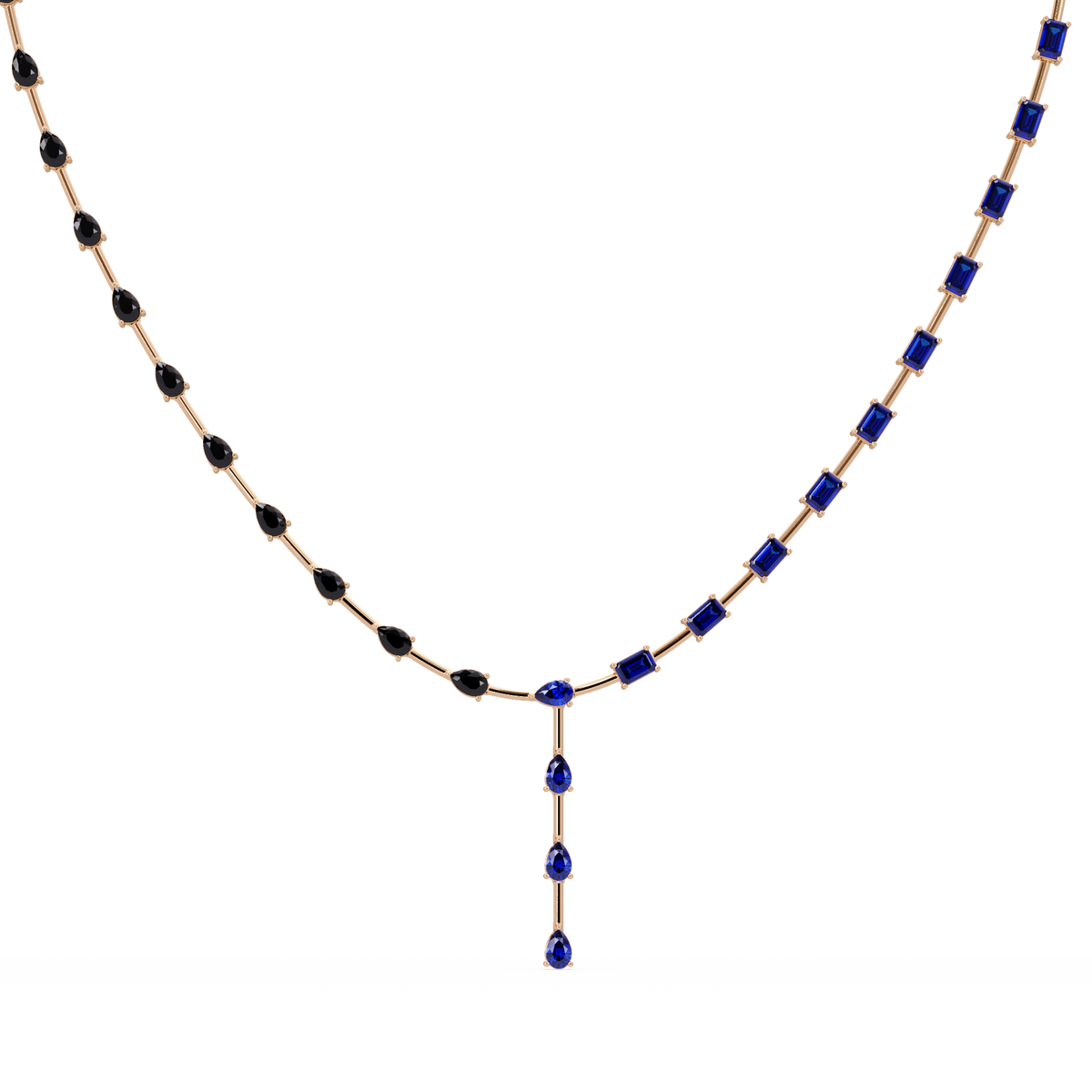 22.3 CTW Pear & Emerald Colorstone Tennis Necklace