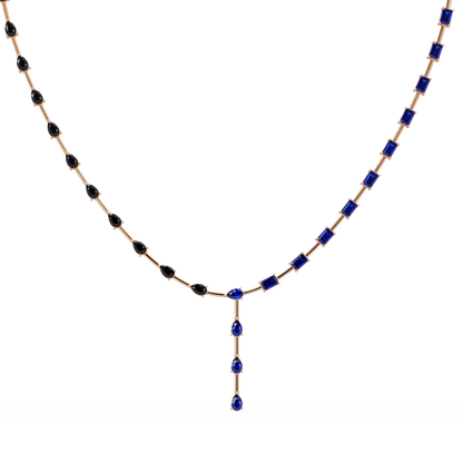 22.3 CTW Pear & Emerald Colorstone Tennis Necklace