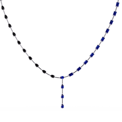 22.3 CTW Pear & Emerald Colorstone Tennis Necklace