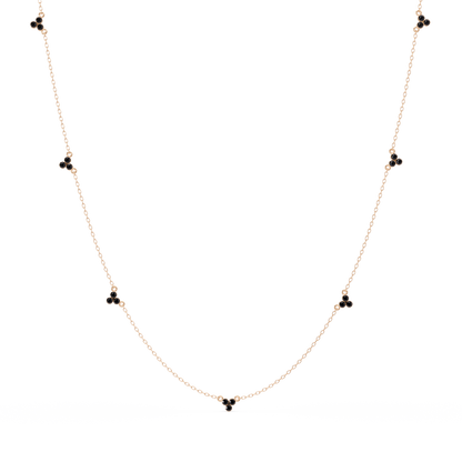 3.4 CTW Round Three-Stone Cluster Colorstone Station Necklace – CAD image 6131