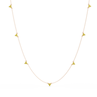 1.2 CTW Round Three-Stone Cluster Colorstone Station Necklace – CAD image 6175
