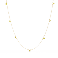 1.2 CTW Round Three-Stone Cluster Colorstone Station Necklace – CAD image 6177