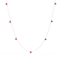 1.2 CTW Round Three-Stone Cluster Colorstone Station Necklace – CAD image 6179