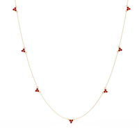 1.2 CTW Round Three-Stone Cluster Colorstone Station Necklace – CAD image 6180
