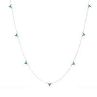 1.2 CTW Round Three-Stone Cluster Colorstone Station Necklace – CAD image 6181