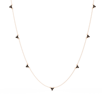 1.2 CTW Round Three-Stone Cluster Colorstone Station Necklace – CAD image 6184