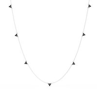 1.2 CTW Round Three-Stone Cluster Colorstone Station Necklace – CAD image 6185